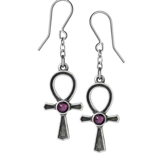 Alchemy Gothic Ankh Of Osiris Dangling Earrings - Picture 1 of 4